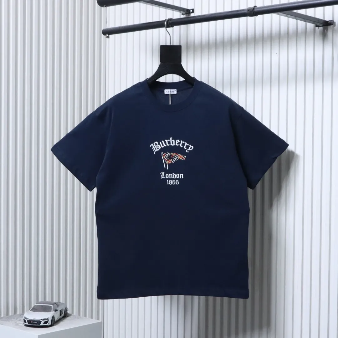 Embroidered Flag Logo T-Shirt Color Dark Blue