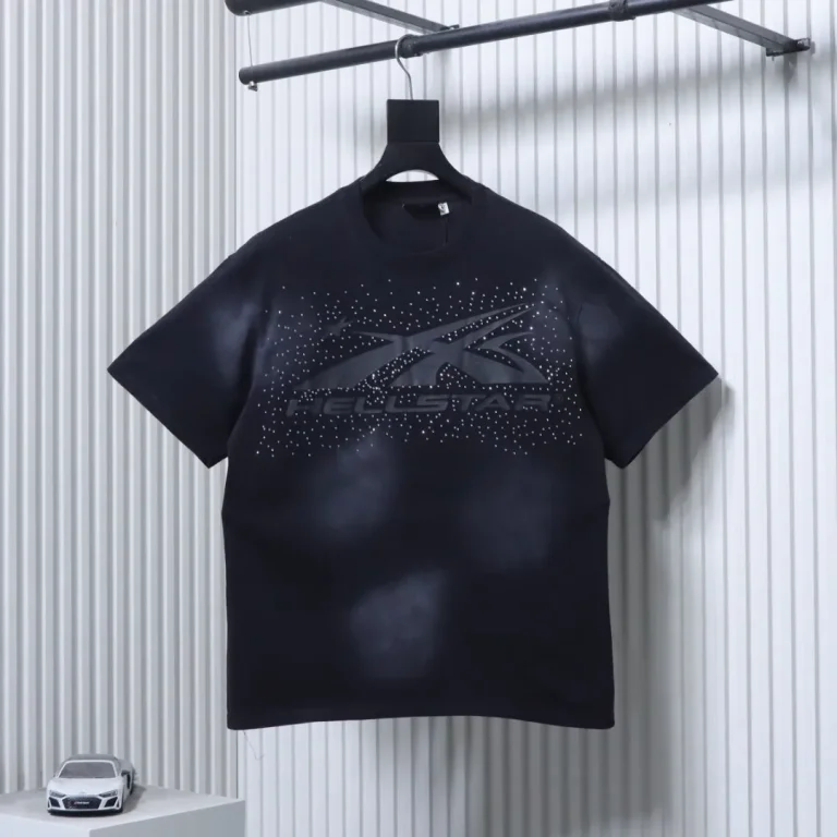 Hellstar Washed Rhinestone Logo Graphic T-Shirt