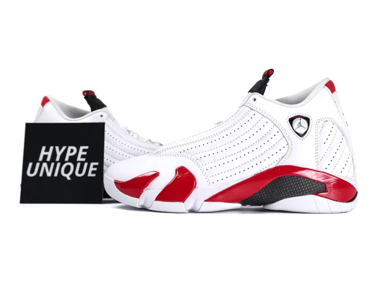 Jordan 14 Retro Rip Hamilton Pair Profile Display with Hypeunique Card