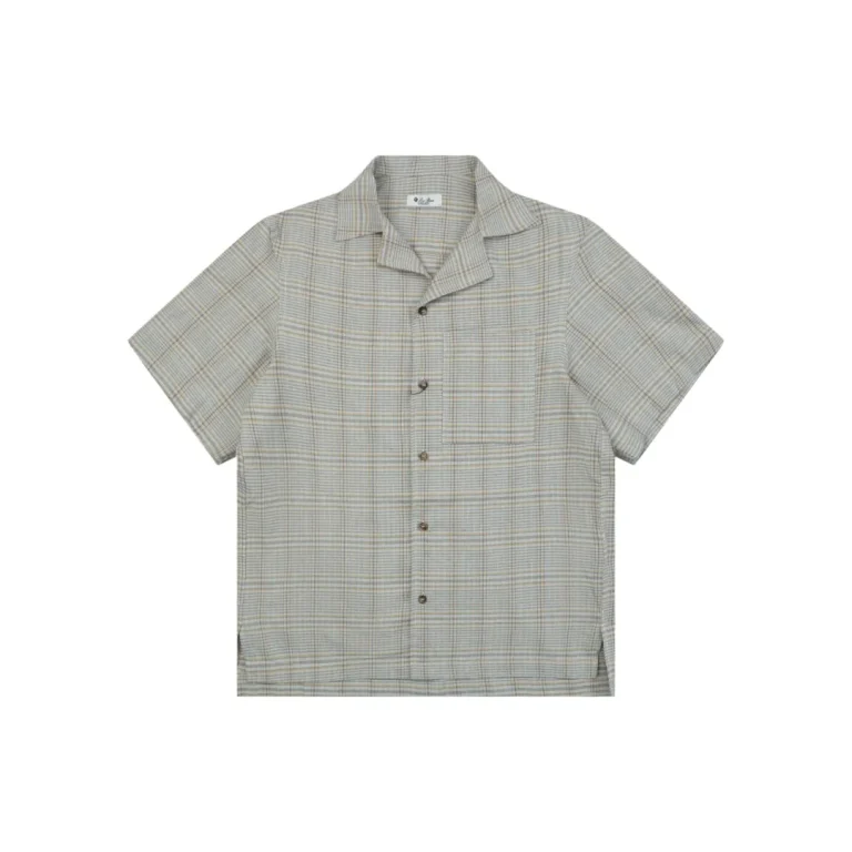 LP Plaid Cuban Collar Linen Blend T-Shirt