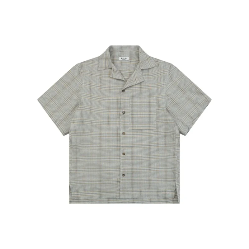 LP Plaid Cuban Collar Linen Blend T-Shirt