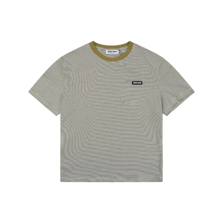 Mustard Yellow Striped Pocket T-Shirt