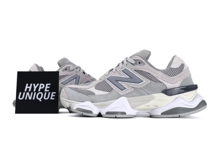 New Balance 9060 Slate Grey Raincloud Side Profile with Hypeunique Card