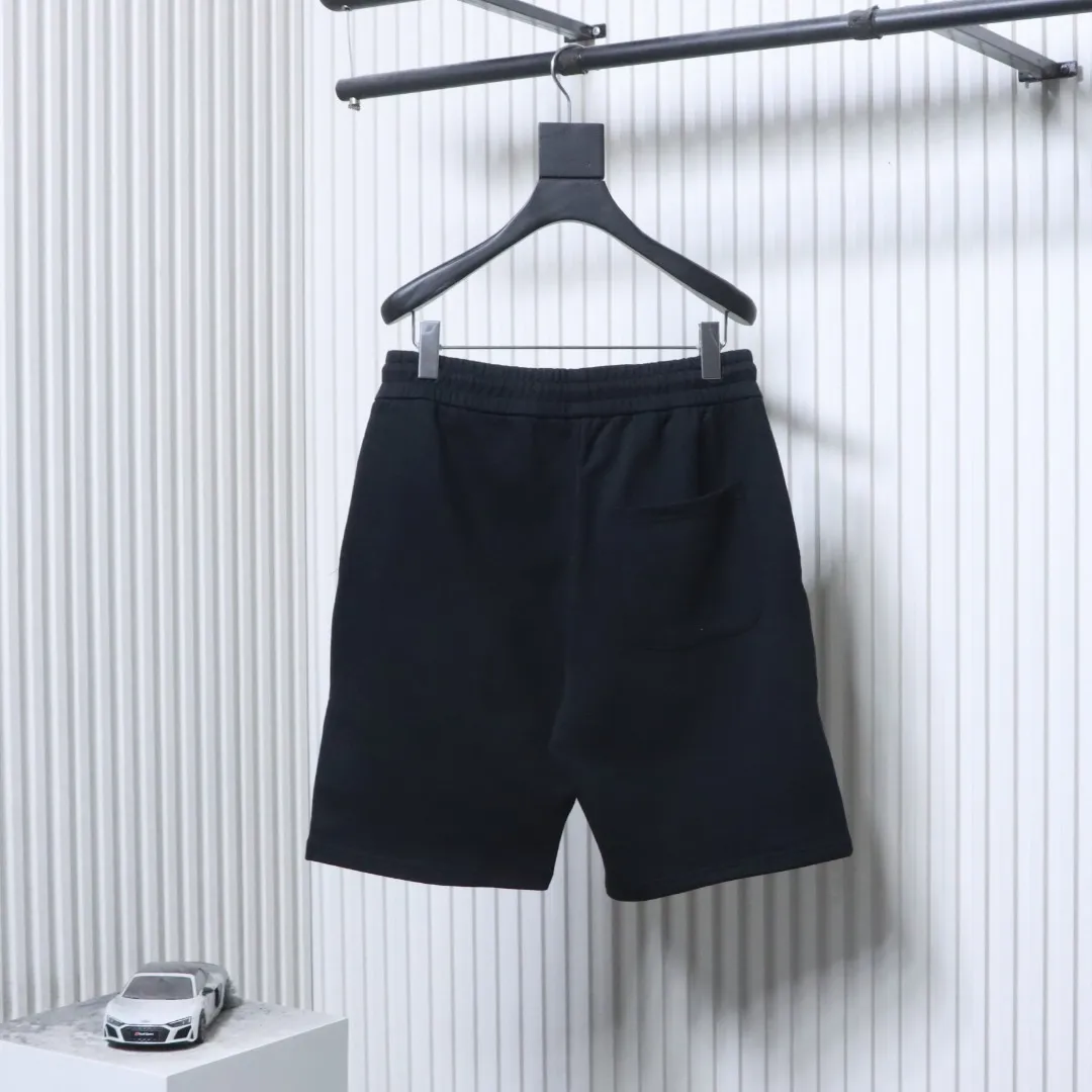 Back Overlapping Logo Embroidered Cotton Sweat Shorts