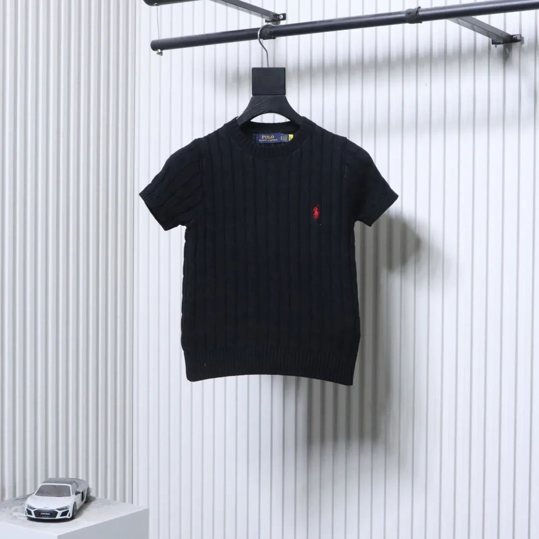 RL Cable Knit Pony Logo T-Shirt Color Black