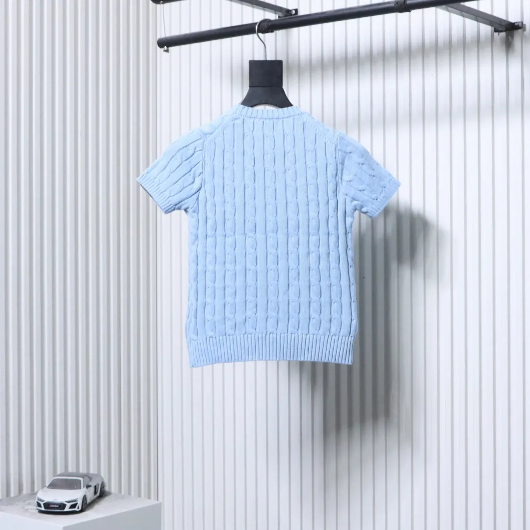 Back RL Cable Knit Pony Logo T-Shirt Color Blue