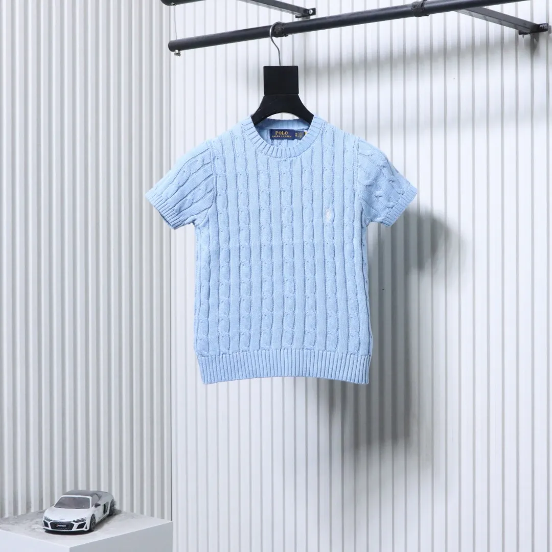 RL Cable Knit Pony Logo T-Shirt Color Blue
