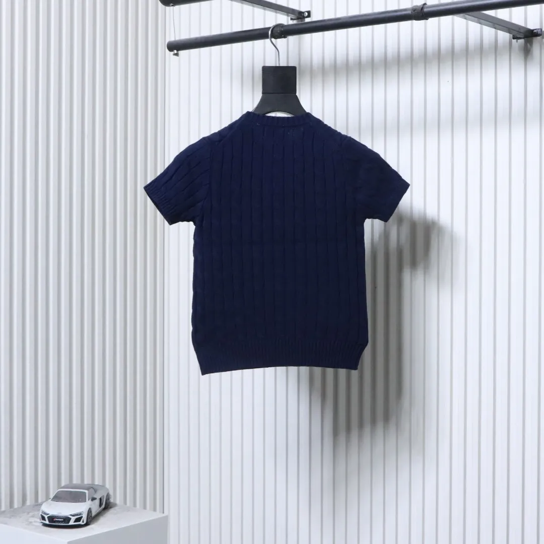 Back RL Cable Knit Pony Logo T-Shirt Color Dark Blue