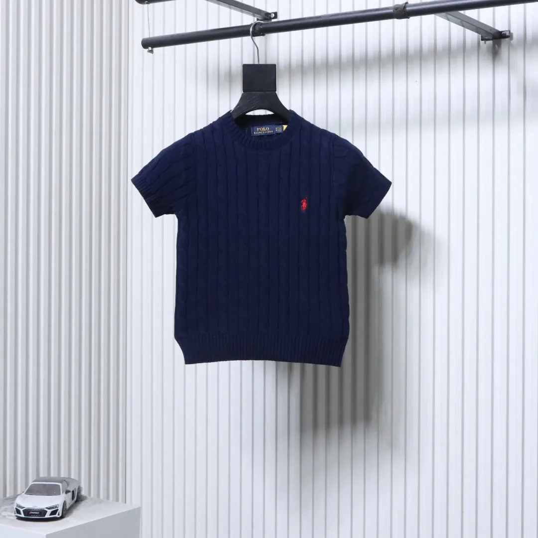 RL Cable Knit Pony Logo T-Shirt Color Dark Blue