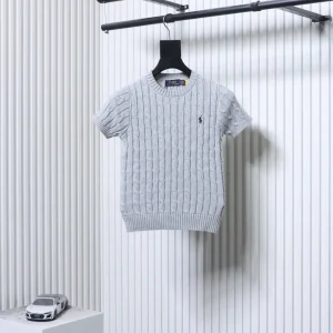 RL Cable Knit Pony Logo T-Shirt Color Gray