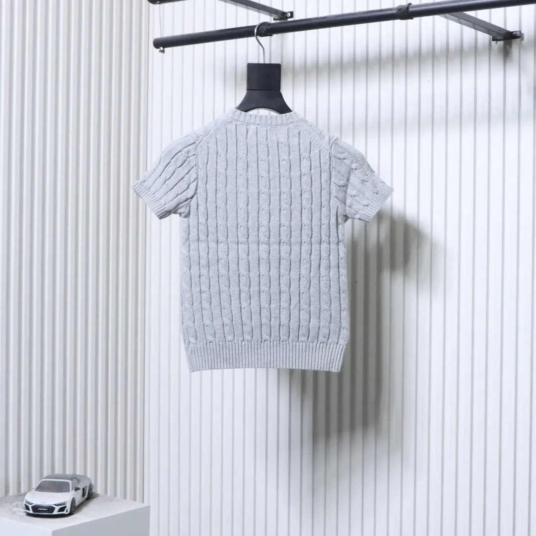 Back RL Cable Knit Pony Logo T-Shirt Color Gray