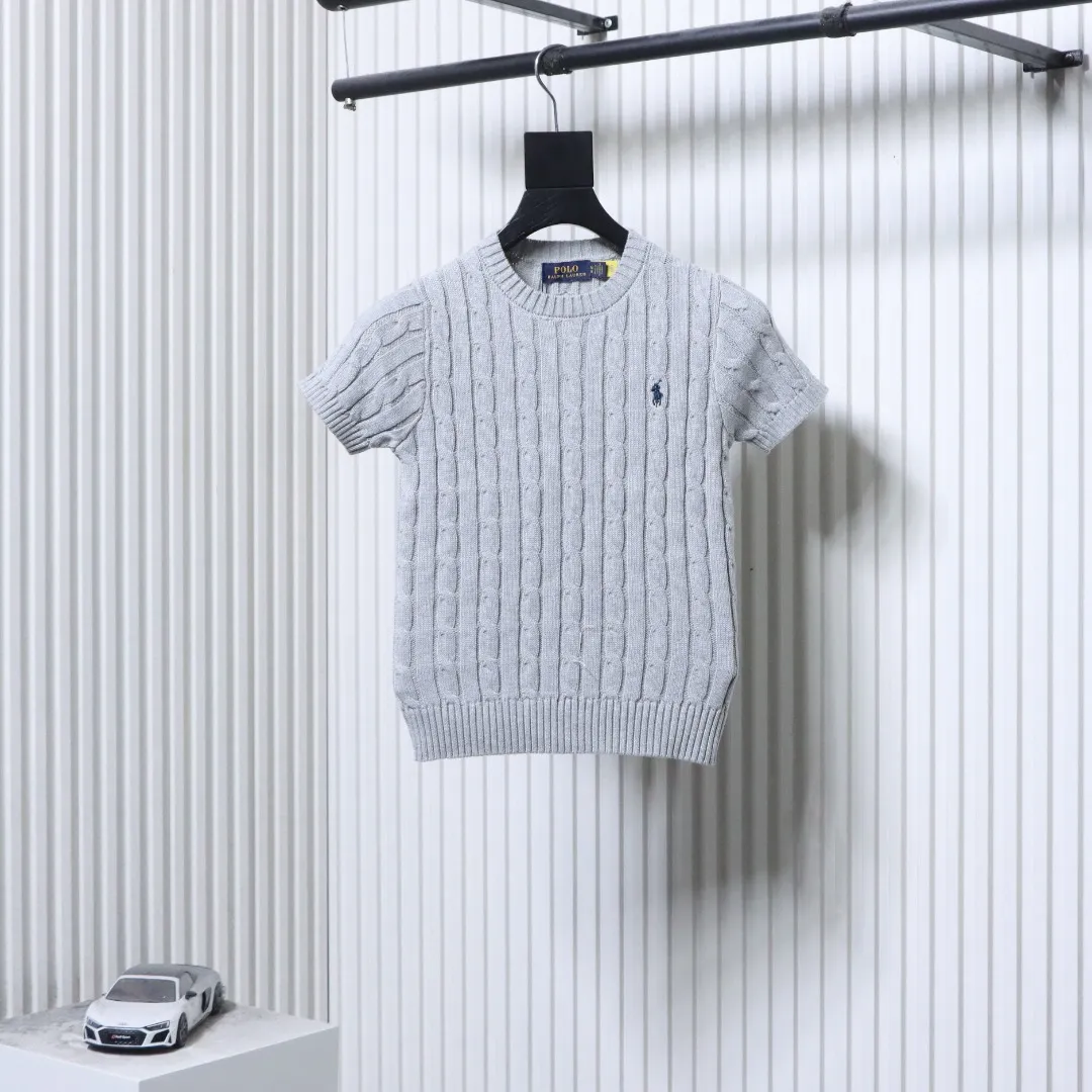 RL Cable Knit Pony Logo T-Shirt Color Gray