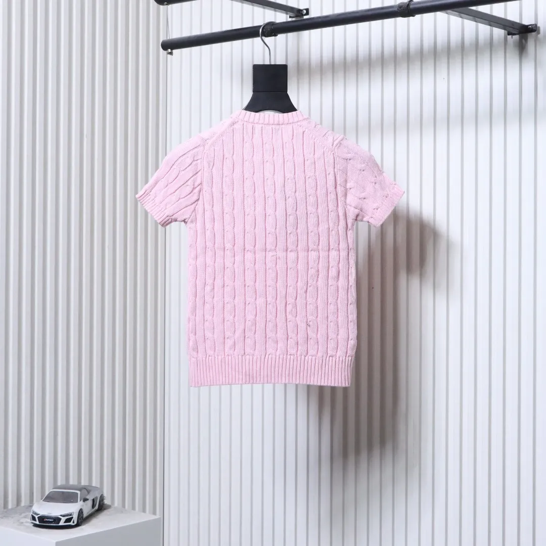 Back RL Cable Knit Pony Logo T-Shirt Color Pink