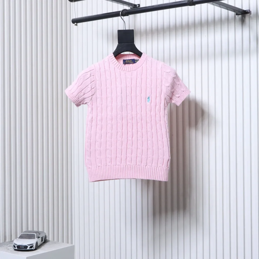 RL Cable Knit Pony Logo T-Shirt Color Pink