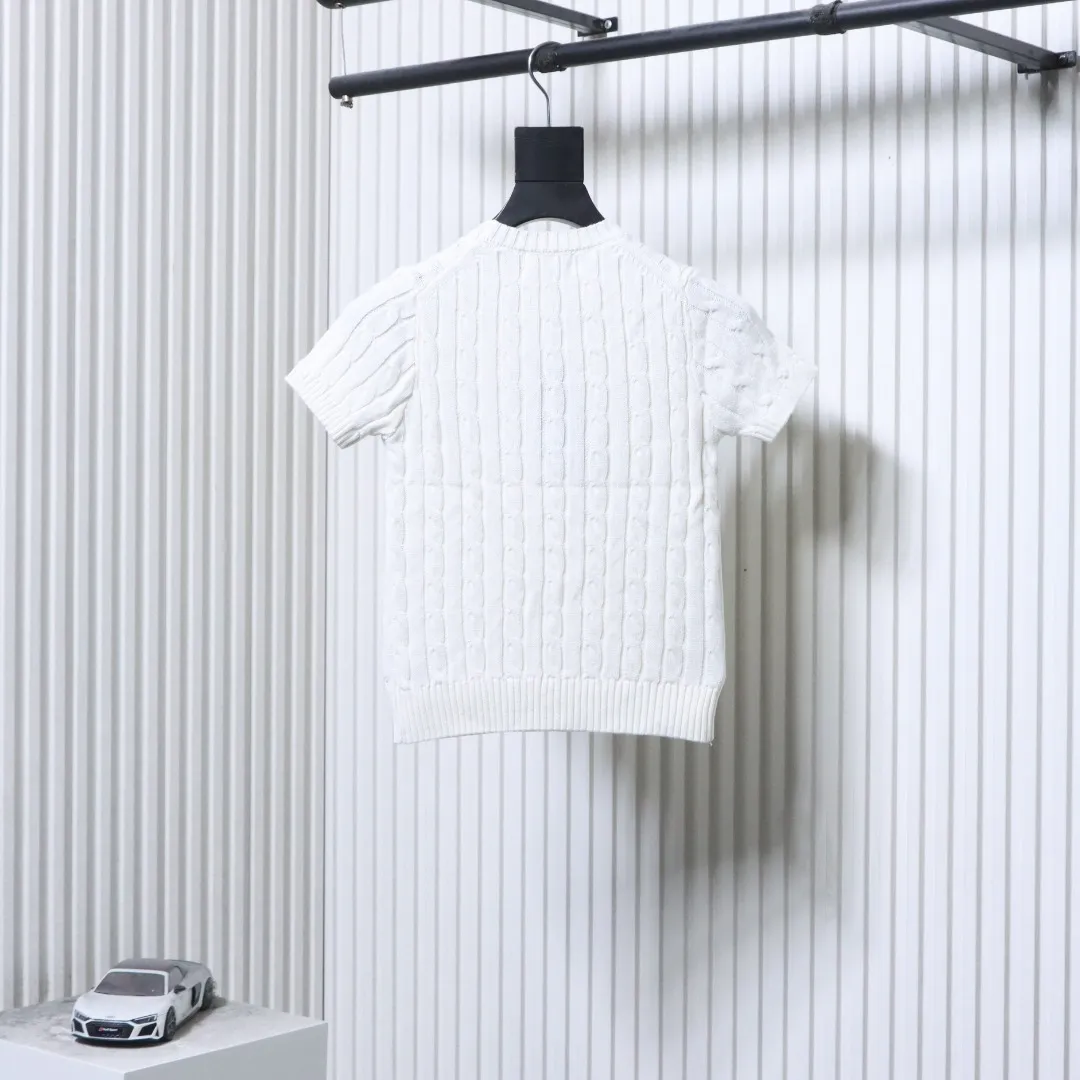 Back RL Cable Knit Pony Logo T-Shirt Color White