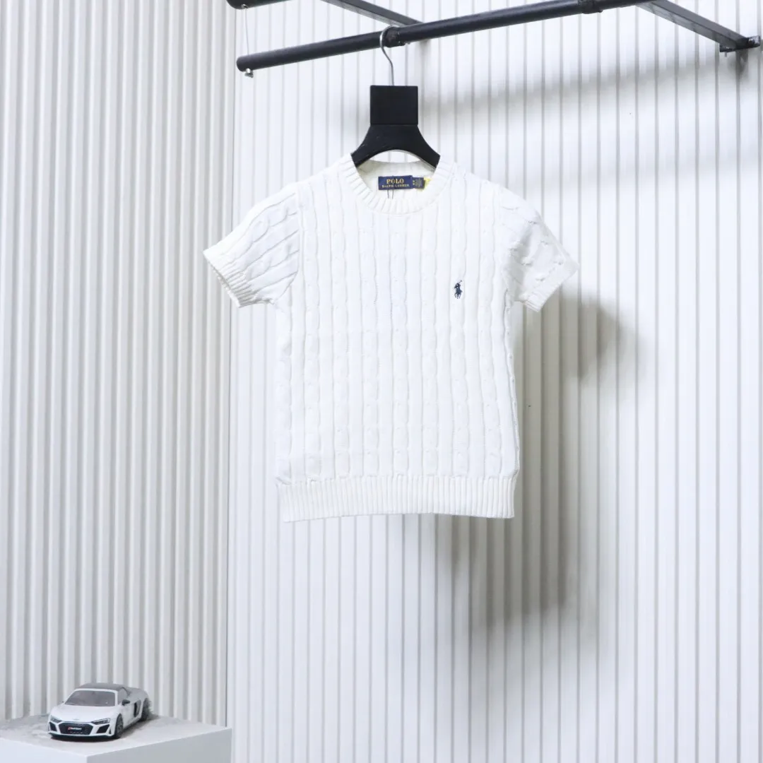 RL Cable Knit Pony Logo T-Shirt Color White