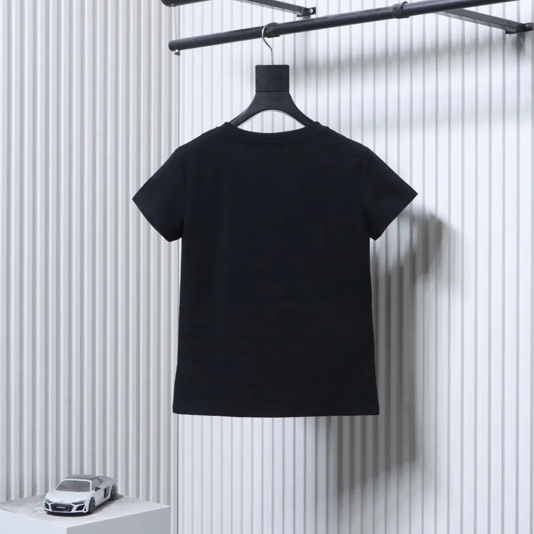 Back RL Pony Embroidered V-Neck Cotton T-Shirt Color Black