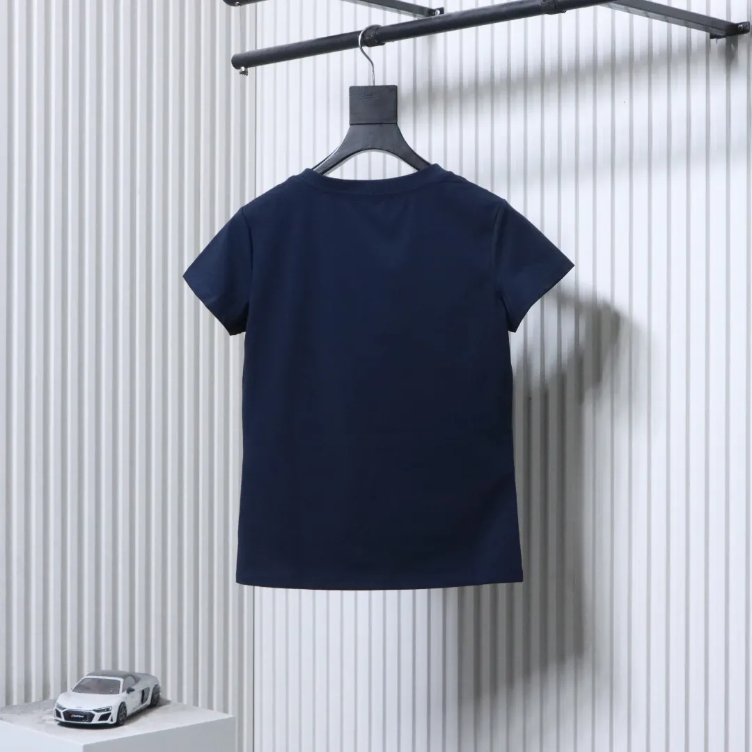Back RL Pony Embroidered V-Neck Cotton T-Shirt Color Dark Blue