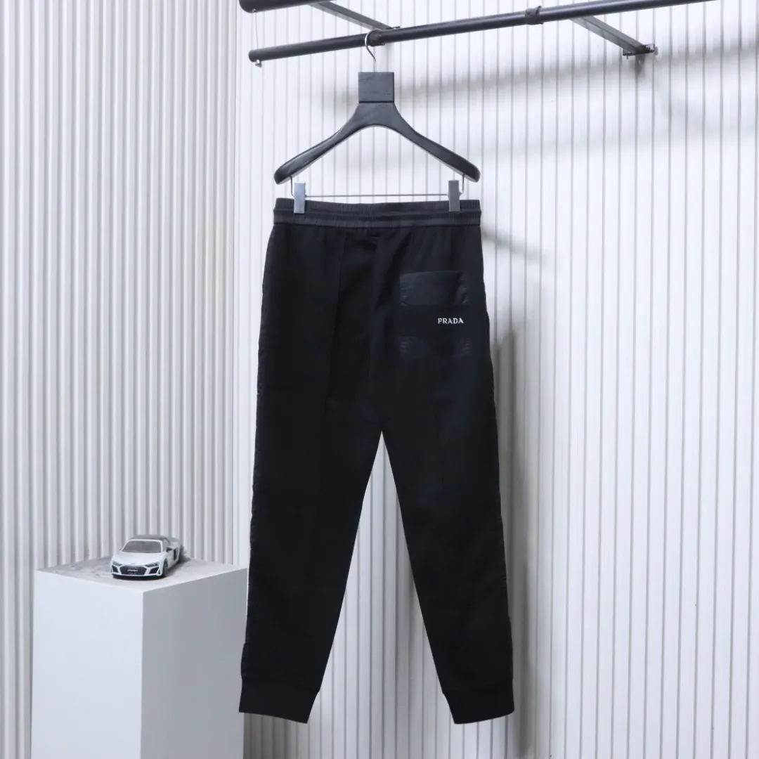 Back Red Stripe Side Panel Jogger Pants