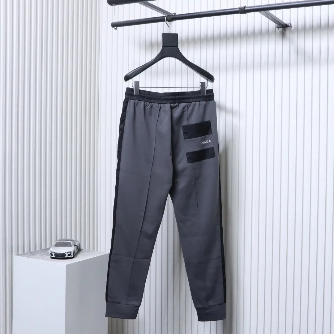 Back Red Stripe Side Panel Jogger Pants
