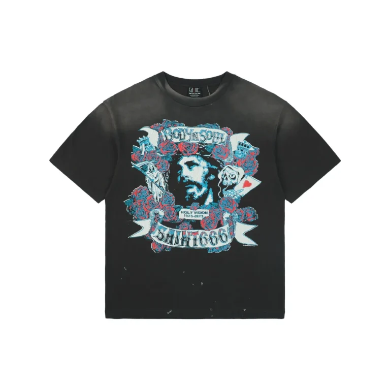 Saint Michael Rose Jesus Graphic Vintage Washed T-Shirt