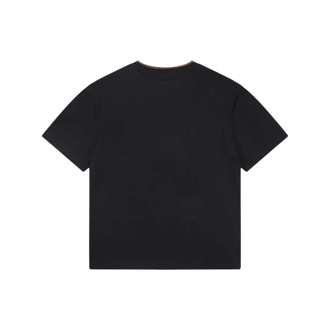 Back Signature Color-Blocked Collar T-Shirt