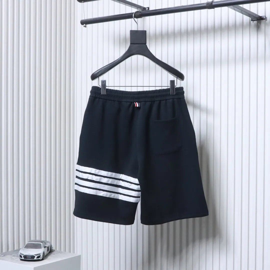 Back TB Four-Stripe Cotton Sweat Shorts