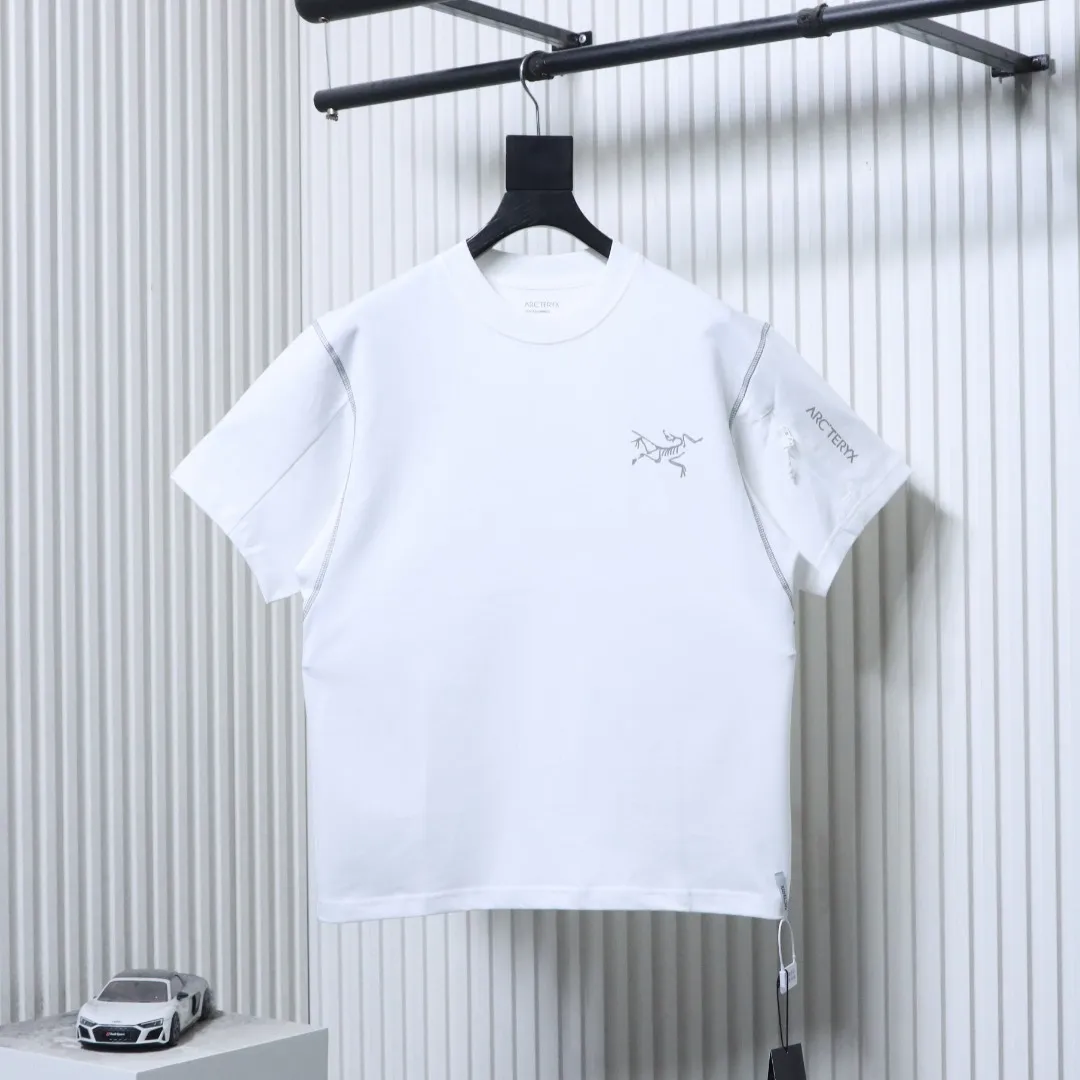 Topstitched Logo Performance T-Shirt Color White