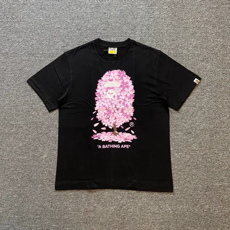 BAPE Cherry Blossom Ape Head Graphic Cotton T-Shirt