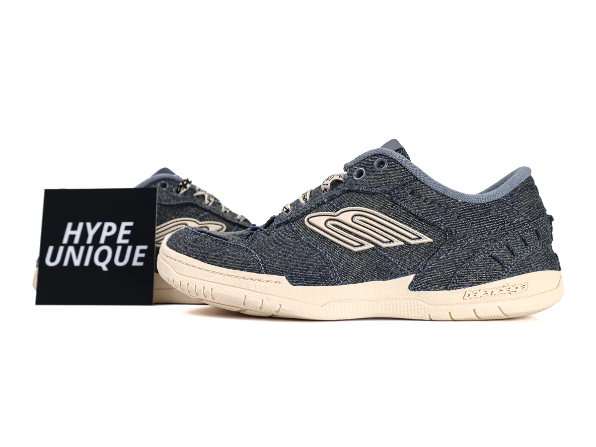 BLCG Hamptons Denim Sneakers Blue Off White Side Profile