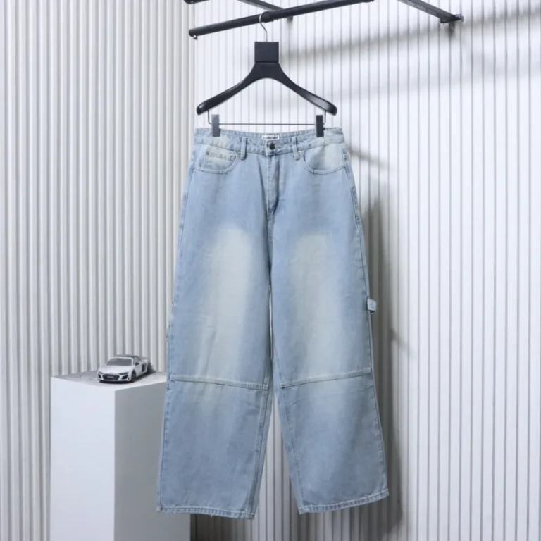 BLCG Light Blue Washed Wide-Leg Cargo Jeans