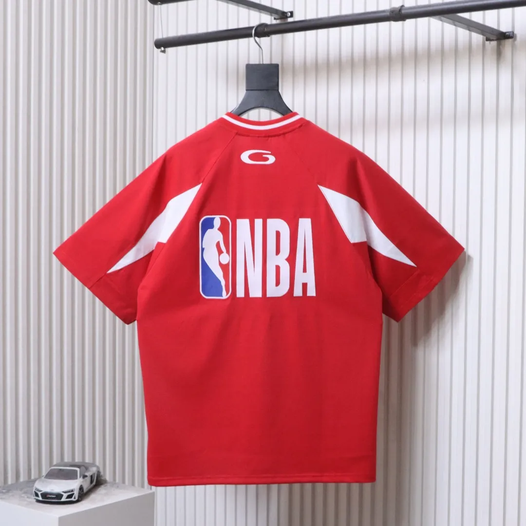 Back BLCG NBA Basketball Collaboration Embroidered T-Shirt