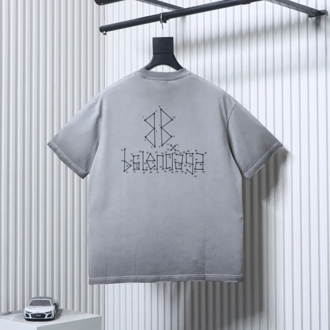 Back BLCG Washed Muddy Geometric Double B Logo Distressed T-Shirt