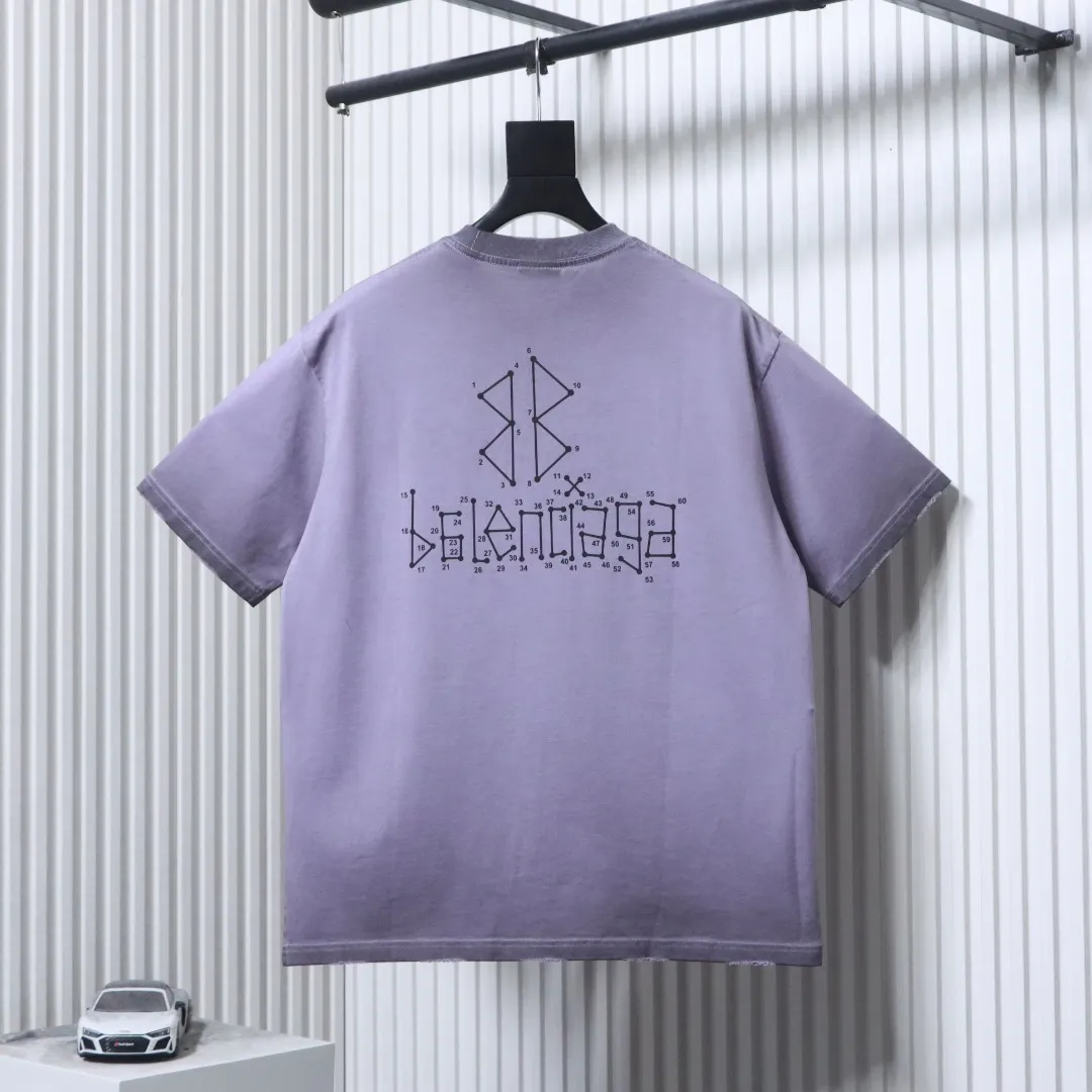 Back BLCG Washed Muddy Geometric Double B Logo Distressed T-Shirt