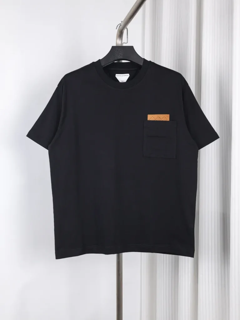 BV Intrecciato Leather Pocket Pima Cotton T-Shirt