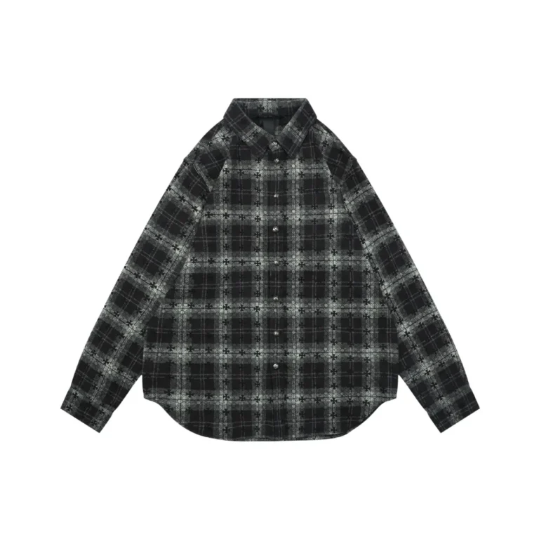 CH Checkered Cross Print Long-Sleeve Shirt