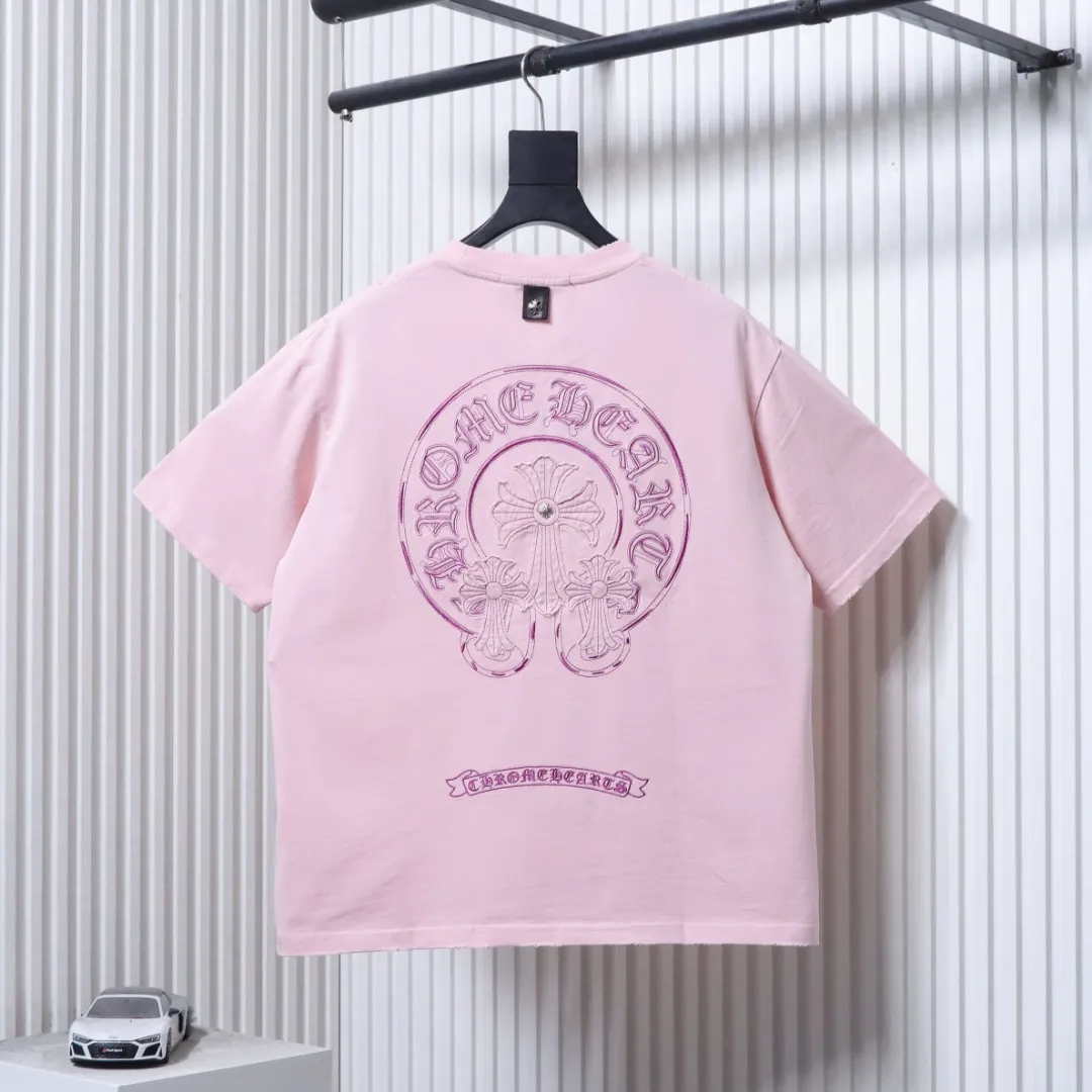 Back CH Horseshoe Cross Distressed Appliqué T-Shirt
