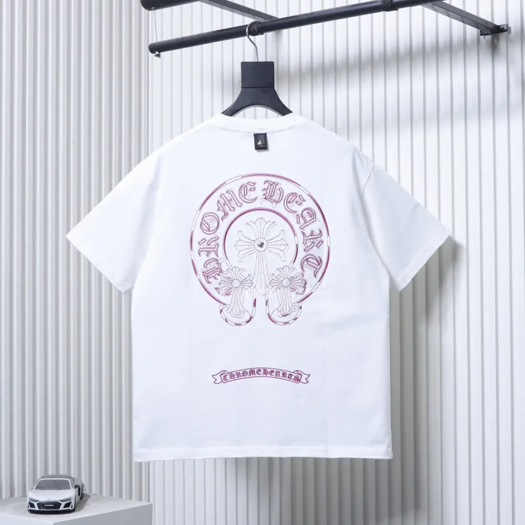 Back CH Horseshoe Cross Distressed Appliqué T-Shirt
