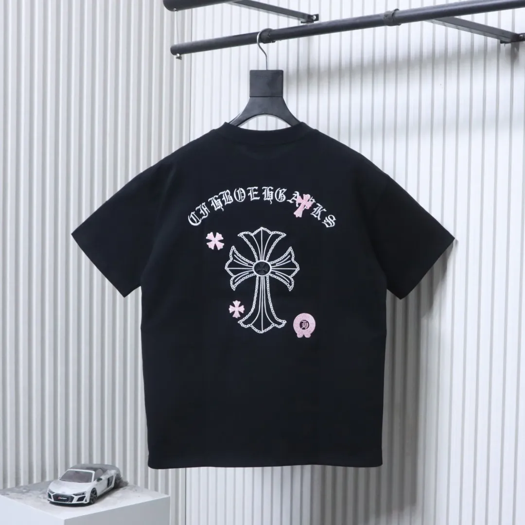 Back CH Sanskrit Cross Embroidered T-Shirt
