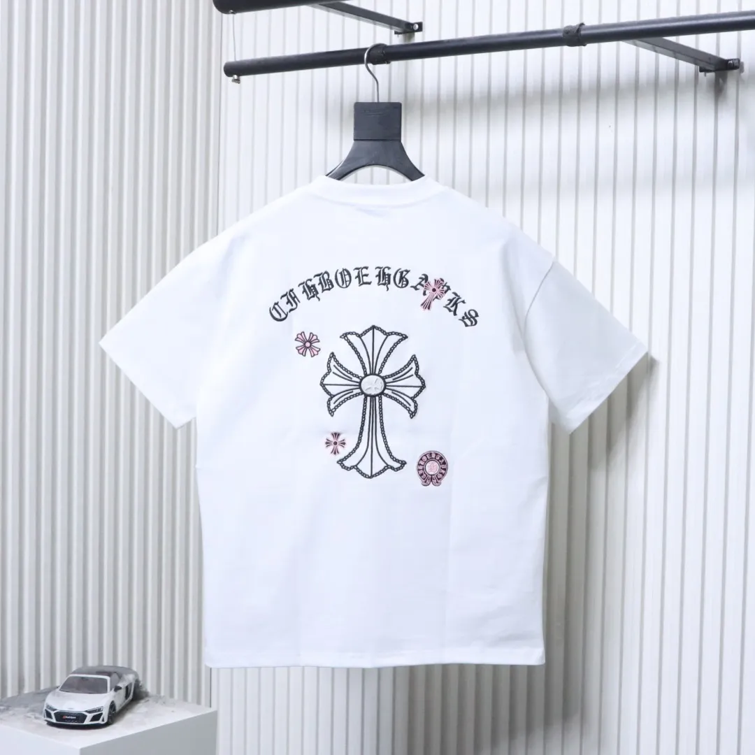 Back CH Sanskrit Cross Embroidered T-Shirt