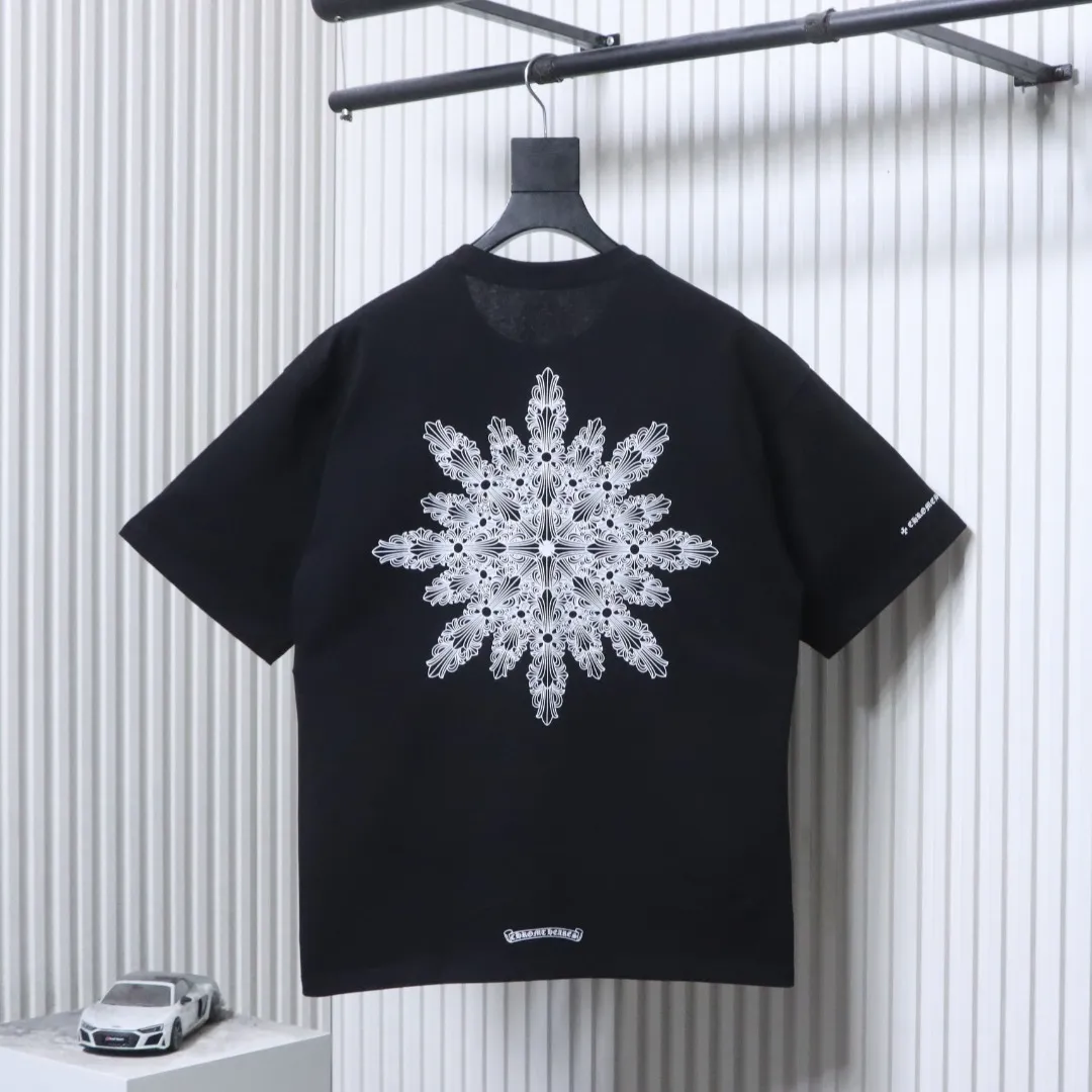 Back CH Snowflake Cross Back Print T-Shirt
