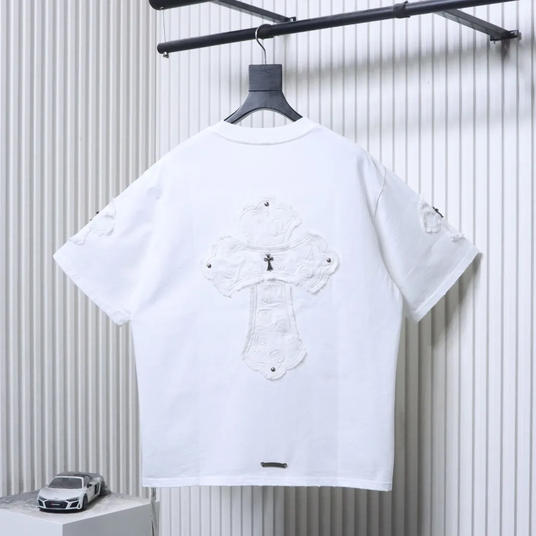 Back CH Tasseled Appliqué Cross T-Shirt