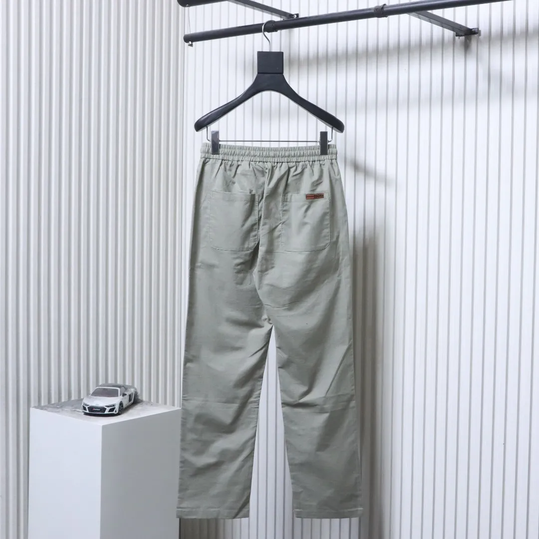 Back Cotton-Linen Blend Straight Leg Pants