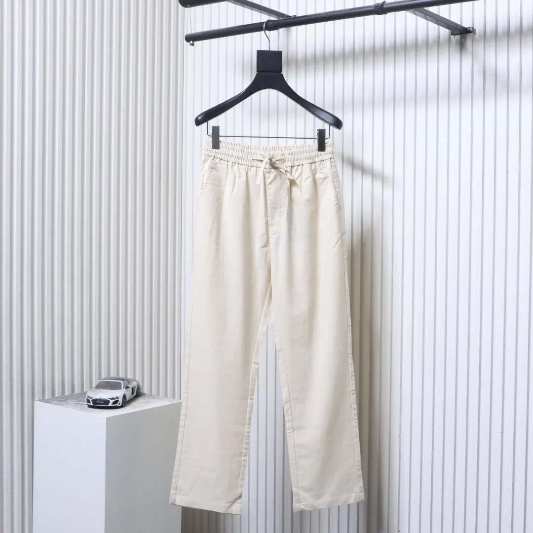 Cotton-Linen Blend Straight Leg Pants