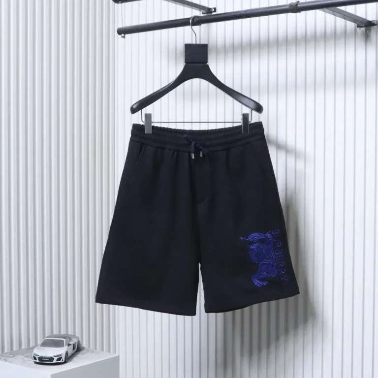 Equestrian Embroidered Heavyweight Cotton Shorts