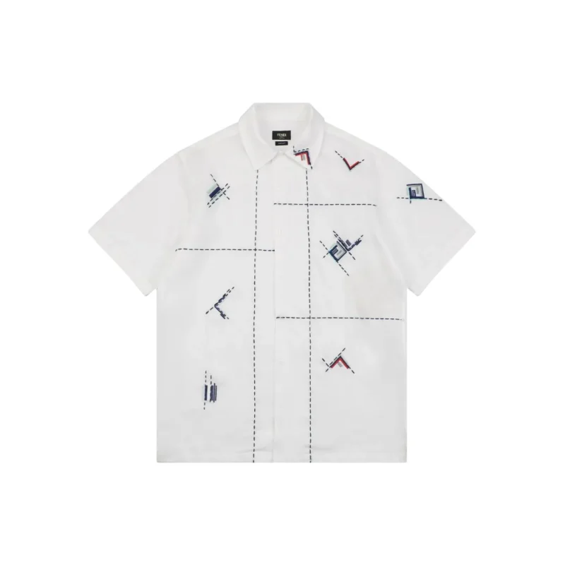 FF Dotted Embroidered Linen T-Shirt