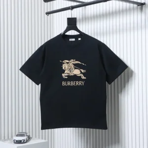Gradient Check Horse Logo Print T-Shirt
