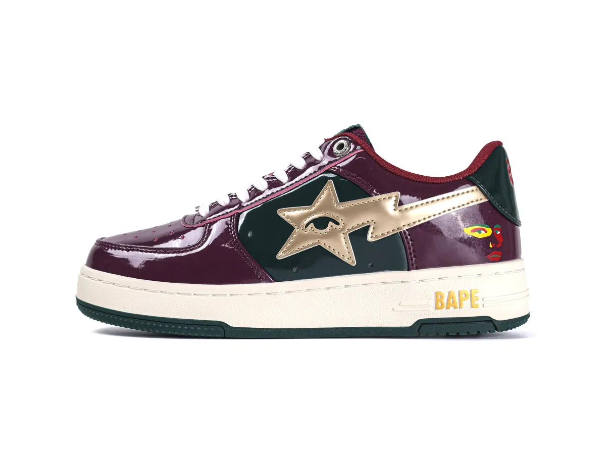 KidSuper x A Bathing Ape BAPE STA POR Burgundy Left Side View