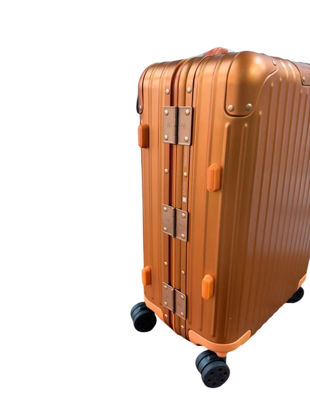Orange luggage hinge detail