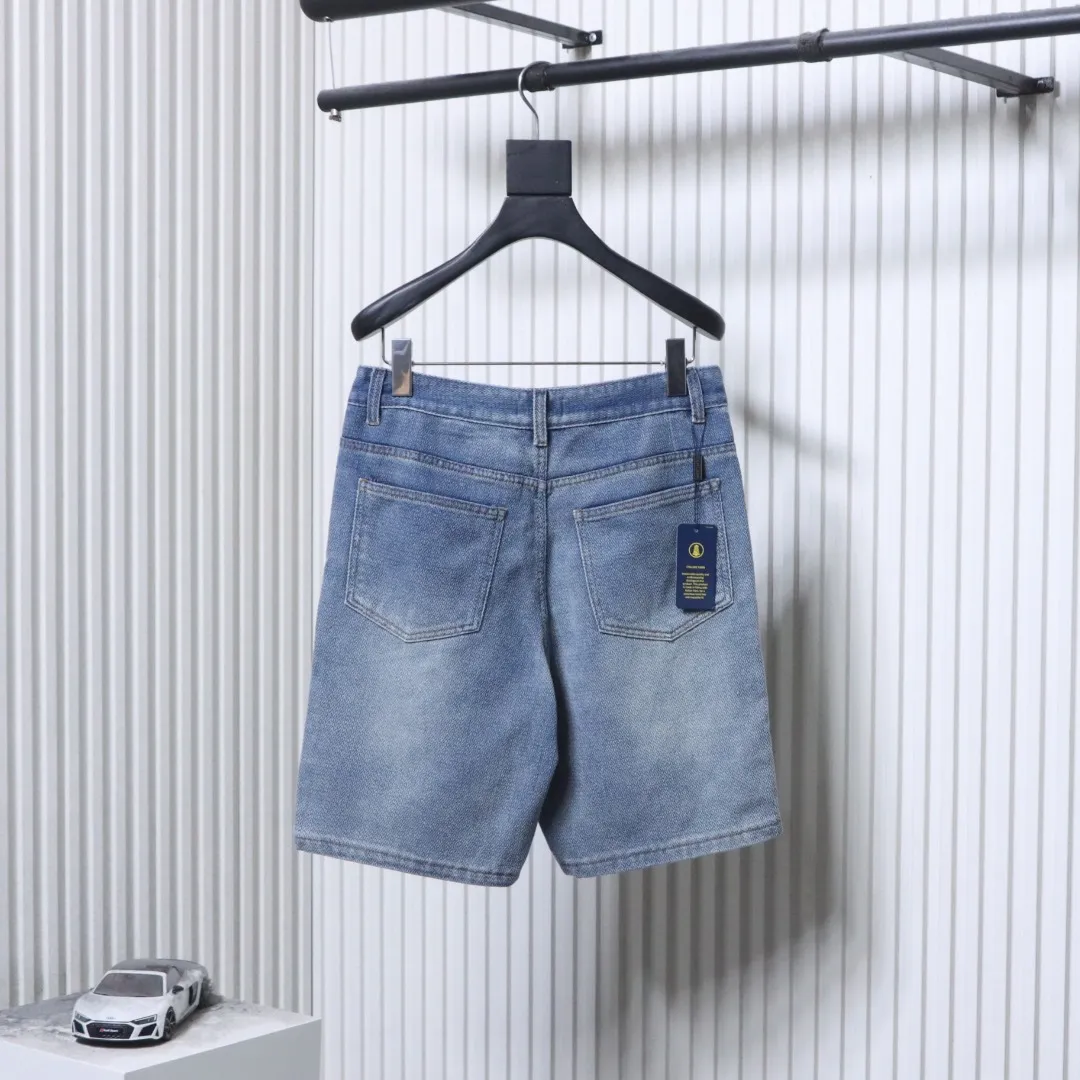 Back RL Lauren Starry Sky Pattern Washed Denim Shorts